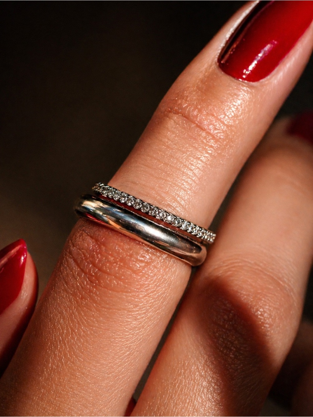 Thomas Sabo Sterling Silver 925 Ring Set, 2 Rings, Stacking Bridal Style Size 8